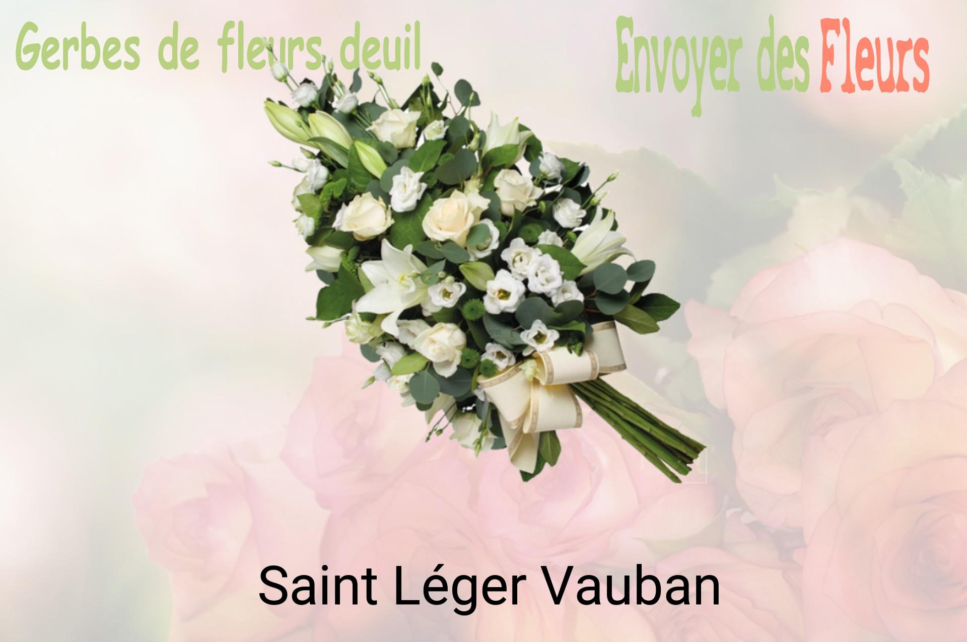 Gerbe de fleurs de deuil livrée à Saint-Léger-Vauban